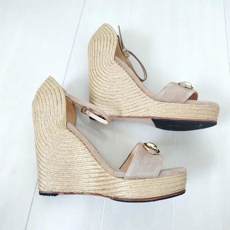 良品❤箱付き☆GUCCI【グッチ】ホースビットウエッジソールサンダル