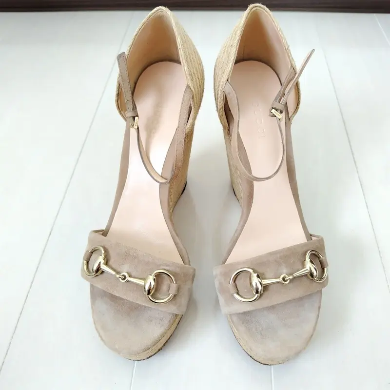 良品❤箱付き☆GUCCI【グッチ】ホースビットウエッジソールサンダル