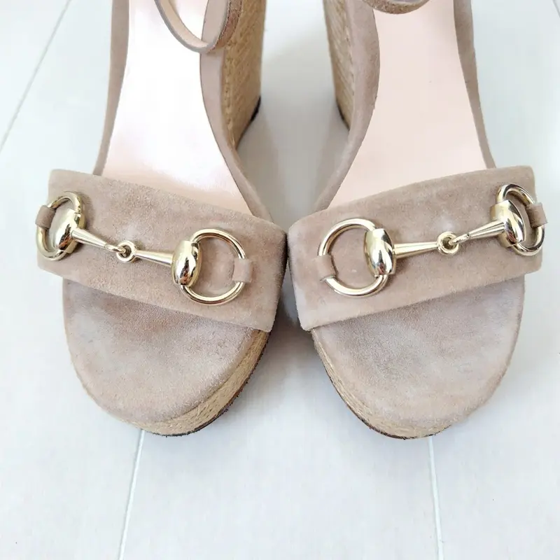 良品❤箱付き☆GUCCI【グッチ】ホースビットウエッジソールサンダル