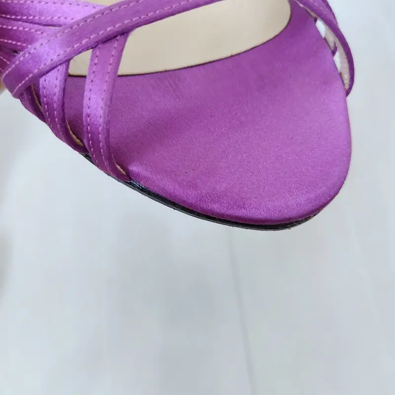 良品❤JIMMY CHOO【ジミーチュウ】サテン サンダル 紫 24 ㎝ | re2rinri...