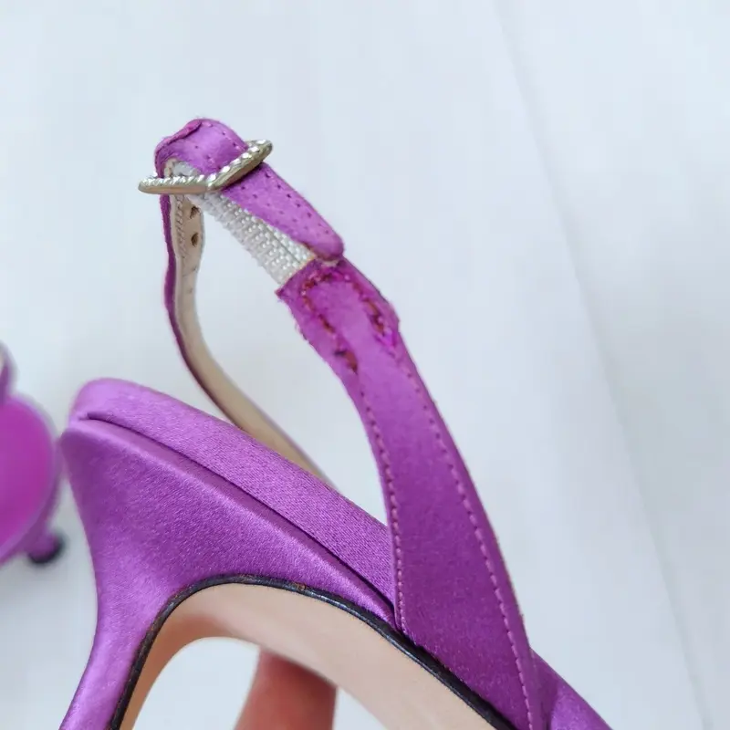 良品❤JIMMY CHOO【ジミーチュウ】サテン サンダル 紫 24 ㎝ | re2rinri...