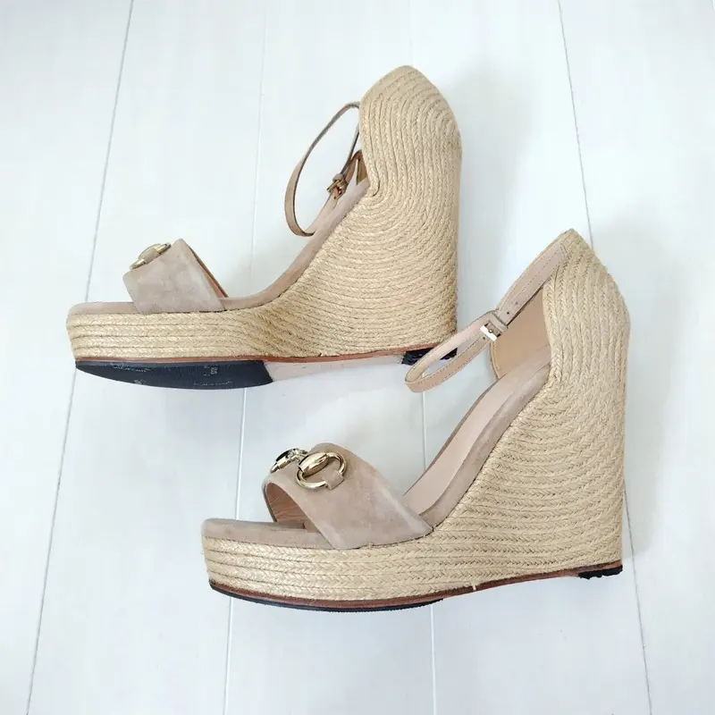 良品❤箱付き☆GUCCI【グッチ】ホースビットウエッジソールサンダル