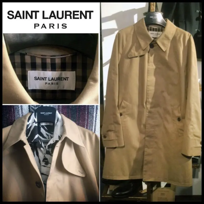 貴重！SAINT LAURENT サンローラン パリ ステンカラー トレンチ コート