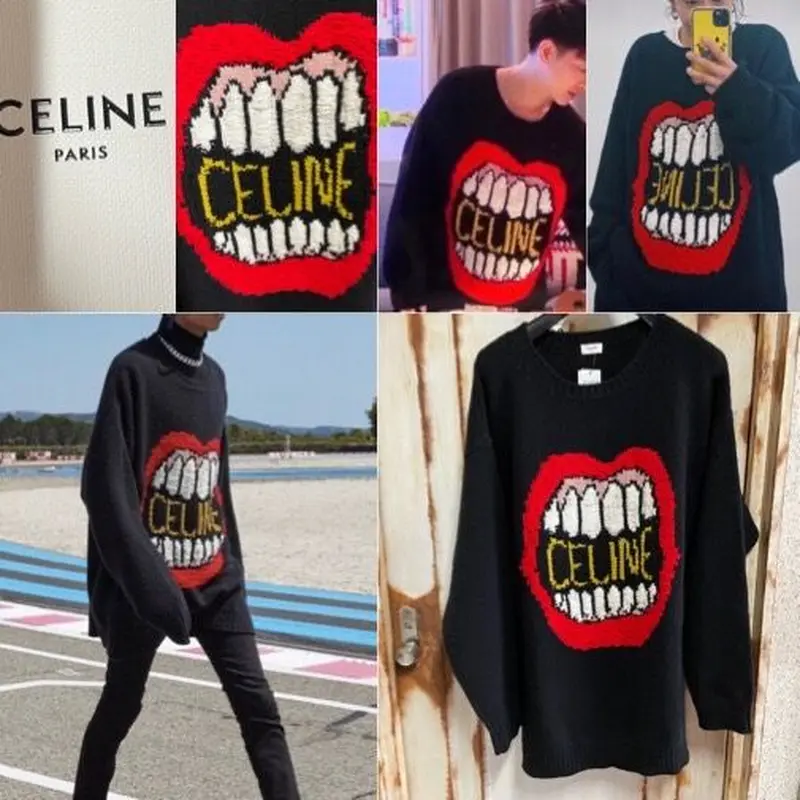 【未使用/BOX付き】CELINE パーカー トリオンフ刺繍ロゴ M カシミヤ混 5662【美品】セリーヌ☆トリオンフ刺繍ロゴ入りパーカー 人気