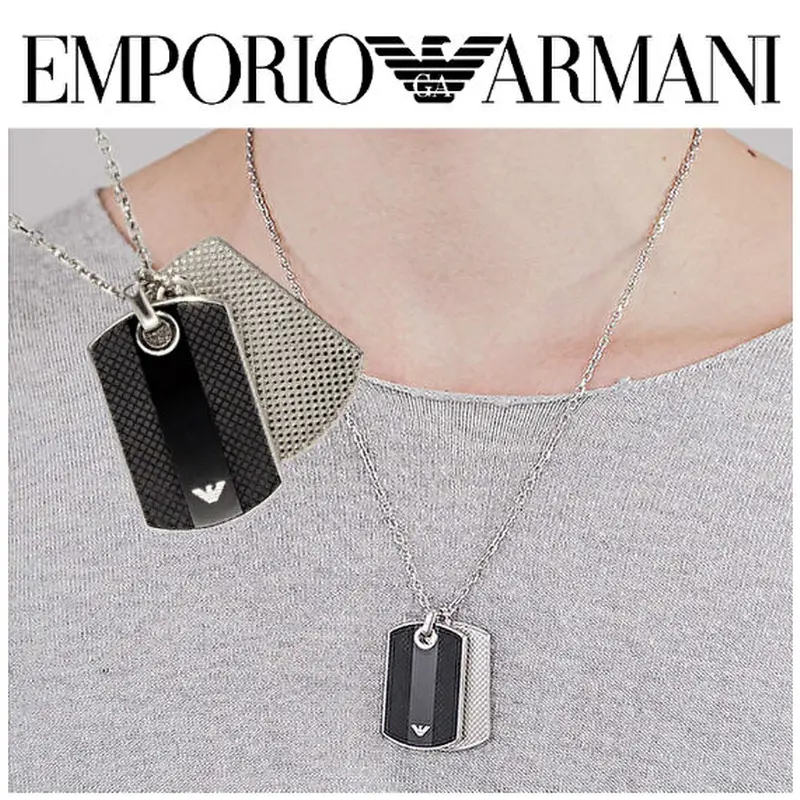 EMPORIO ARMANI (エンポリオ アルマーニ) ダブルプレート ネックレス
