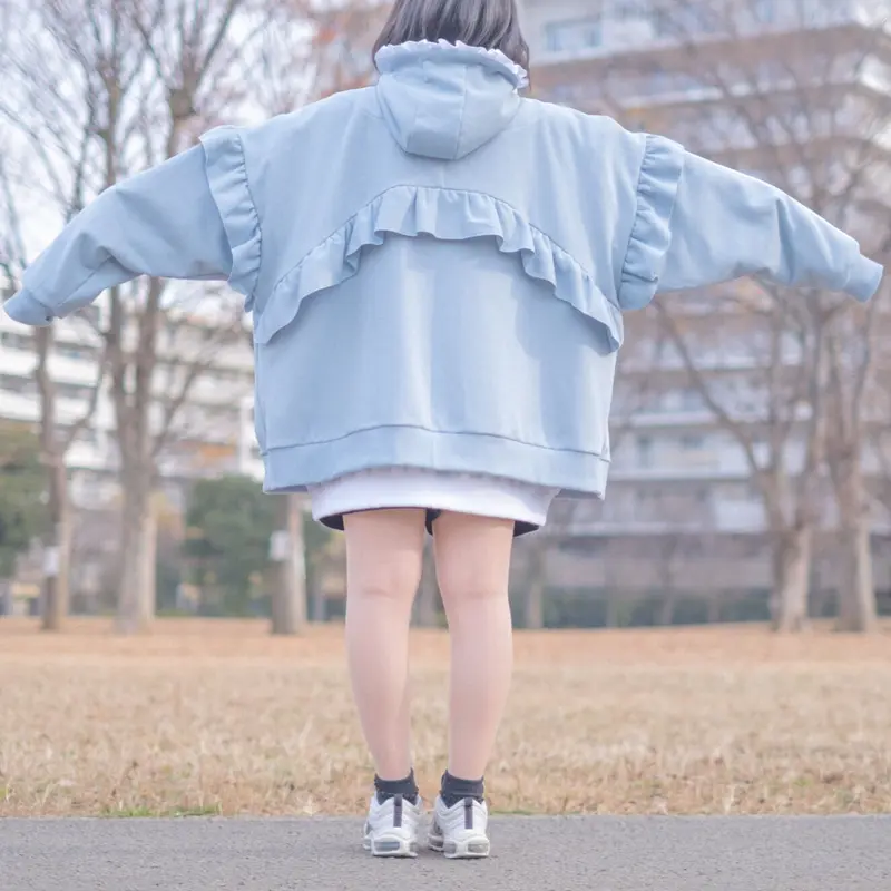 satoi パーカー フリルパーカー フーディ Bigパーカー