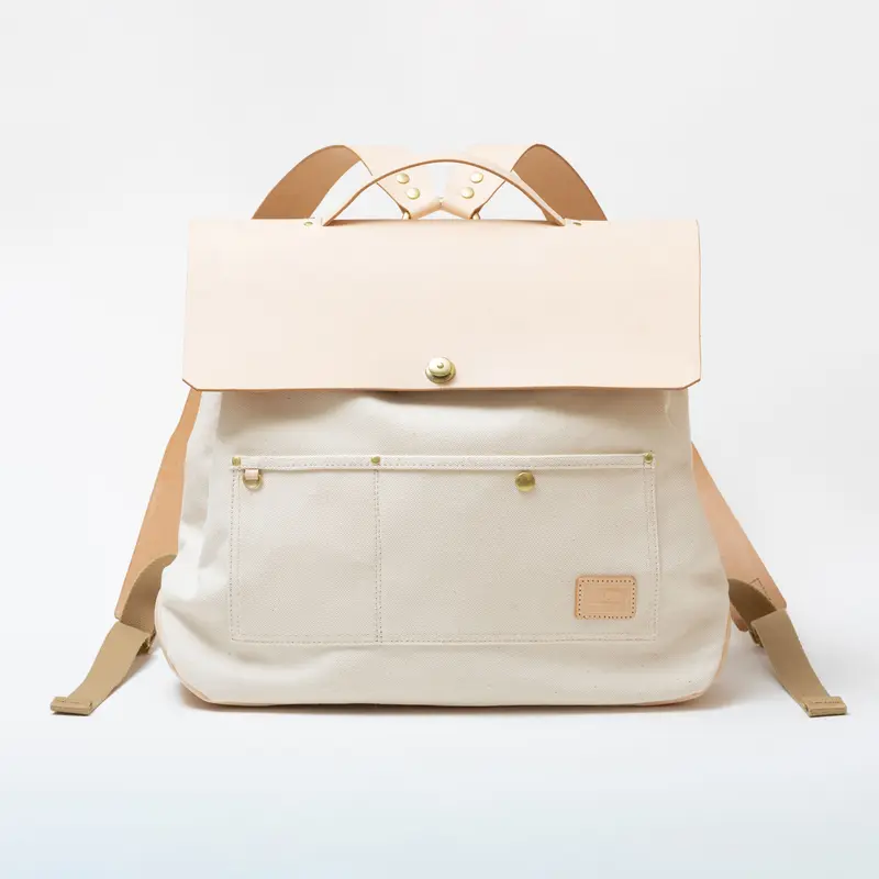 handmade ハンドメイド ホワイトヌメ リュックサック 