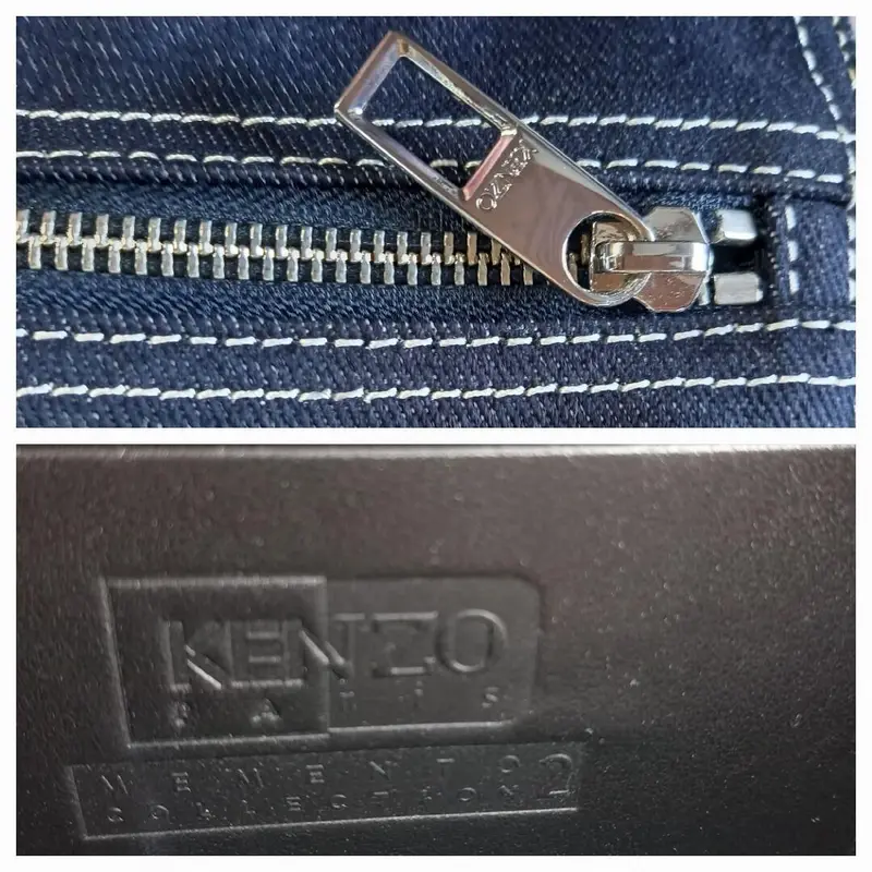 ☆KENZO ケンゾー トラ/葛飾北斎 デニム クラッチバッグ ネイビー