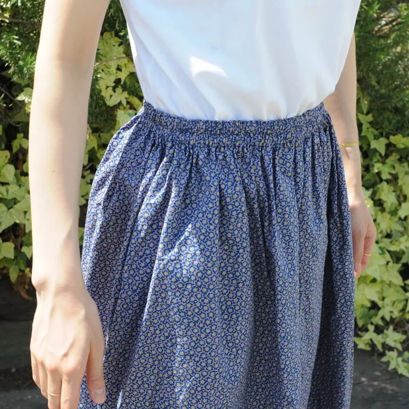 homspun キャラコ小花プリントギャザースカート | 04 STORE