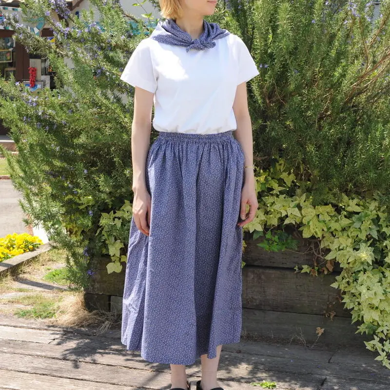 homspun キャラコ小花プリントギャザースカート | 04 STORE