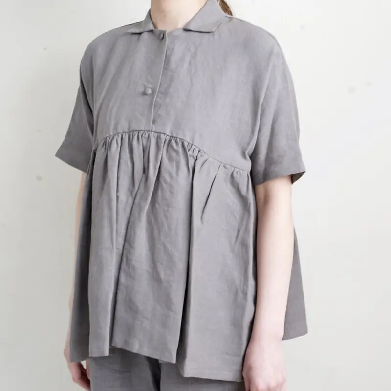Atelier d'antan Breton コットンリネンブラウス | 04 STORE