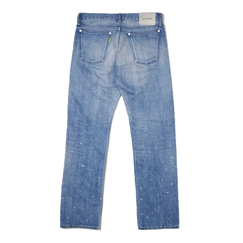 CRYSTAL STUDS DENIM PANTS / INDIGO | SKINS ONLI...