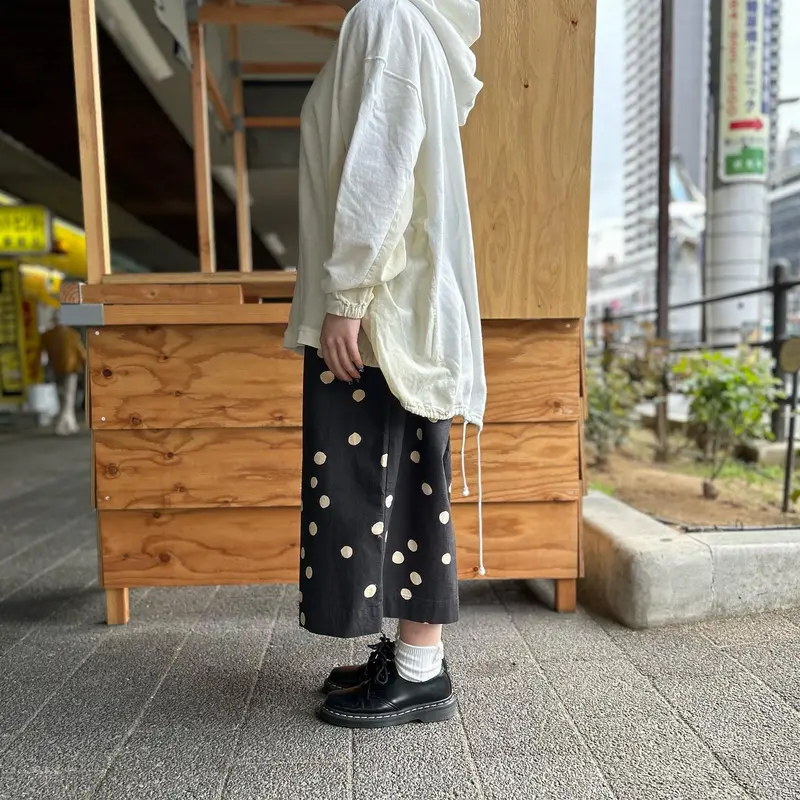 TIGRE BROCANTE] ”注染ドットハーフリネンギャザーキュロットパンツ