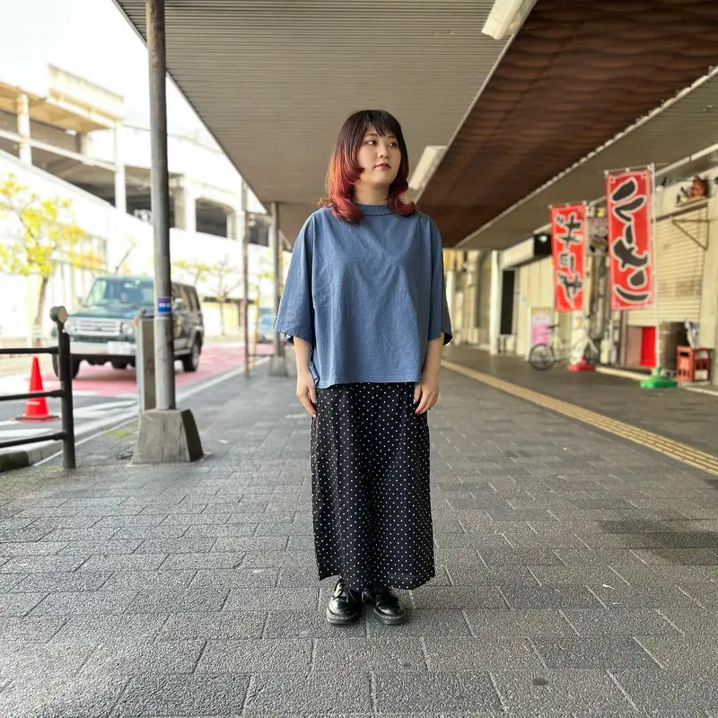 grin] ”マナプール天竺 モックフレアスリーブプルオーバー” | HORUS WORKS