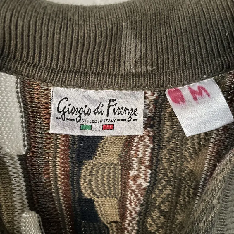90s Giorgio di firenze 3D pattern cotton polo k...