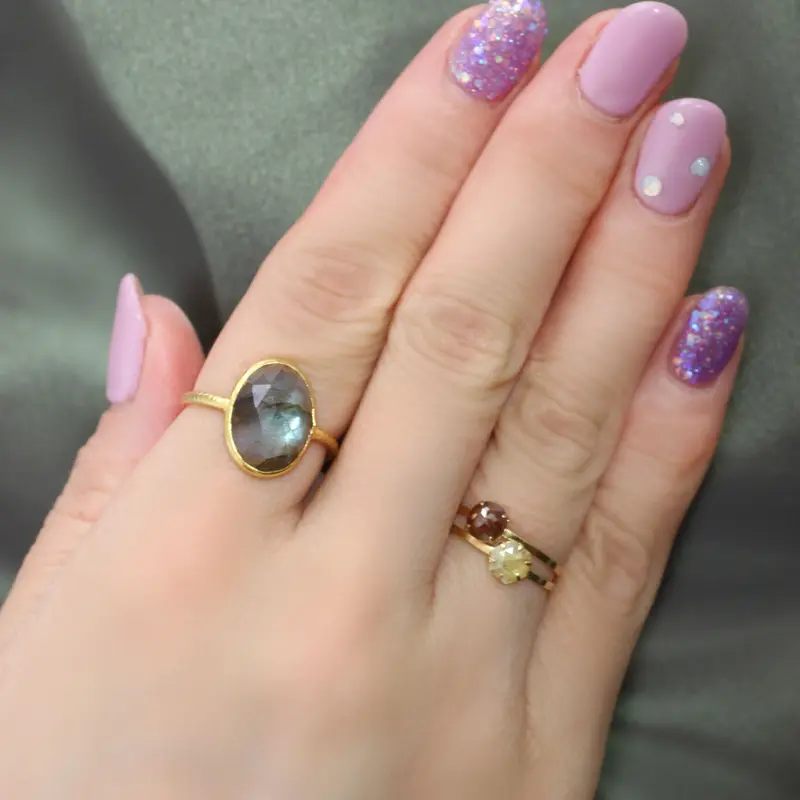 オレンジダイヤモンド ローズカット リング 【13号】 K18 | Tao