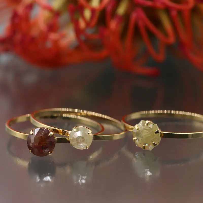 オレンジダイヤモンド ローズカット リング 【13号】 K18 | Tao