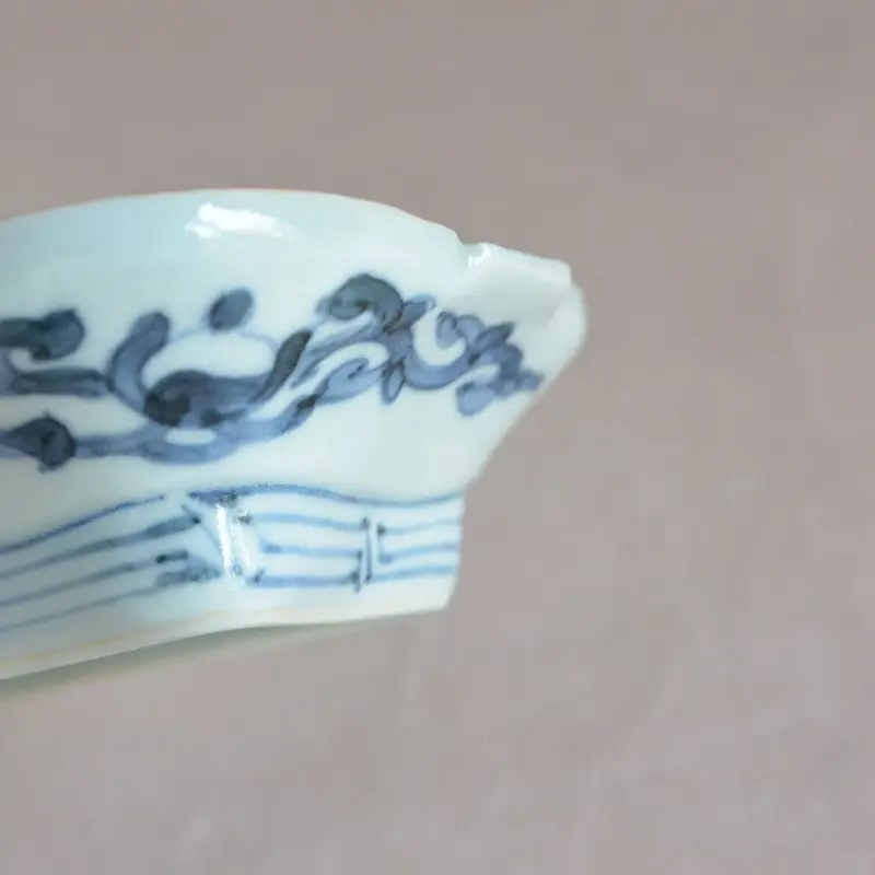 染付藤紋軍配形皿 五枚組 004 | 桃居 online 展覧会
