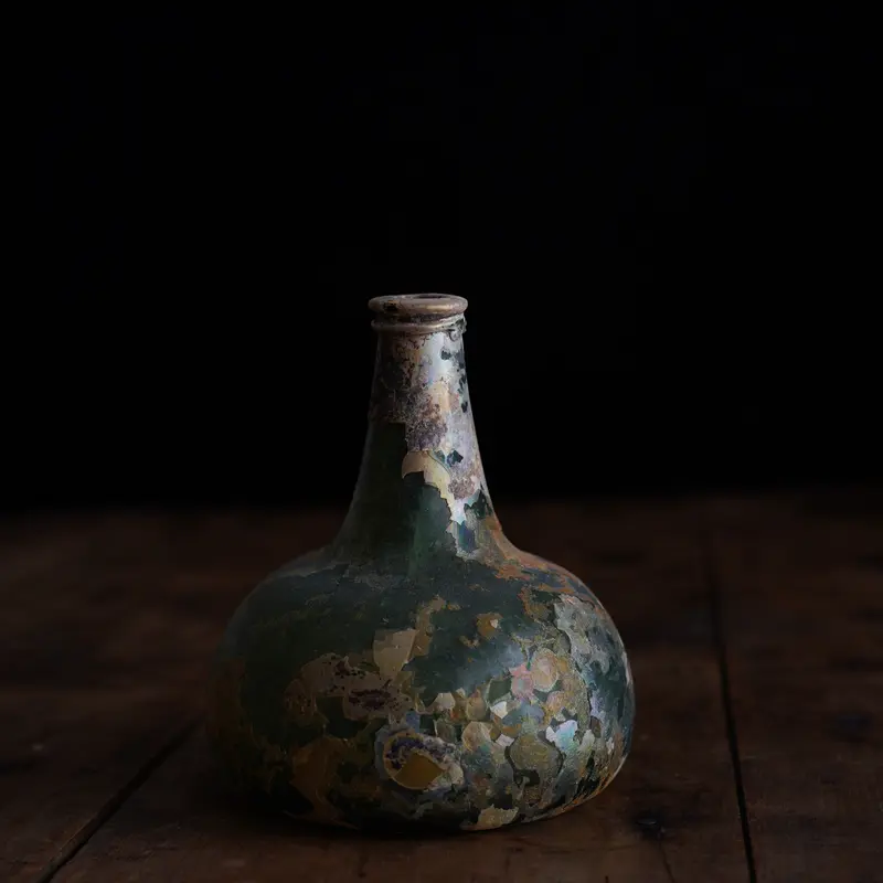 17-18世紀 銀化したオニオンボトル オランダ発掘 / Onion Bottle / the...