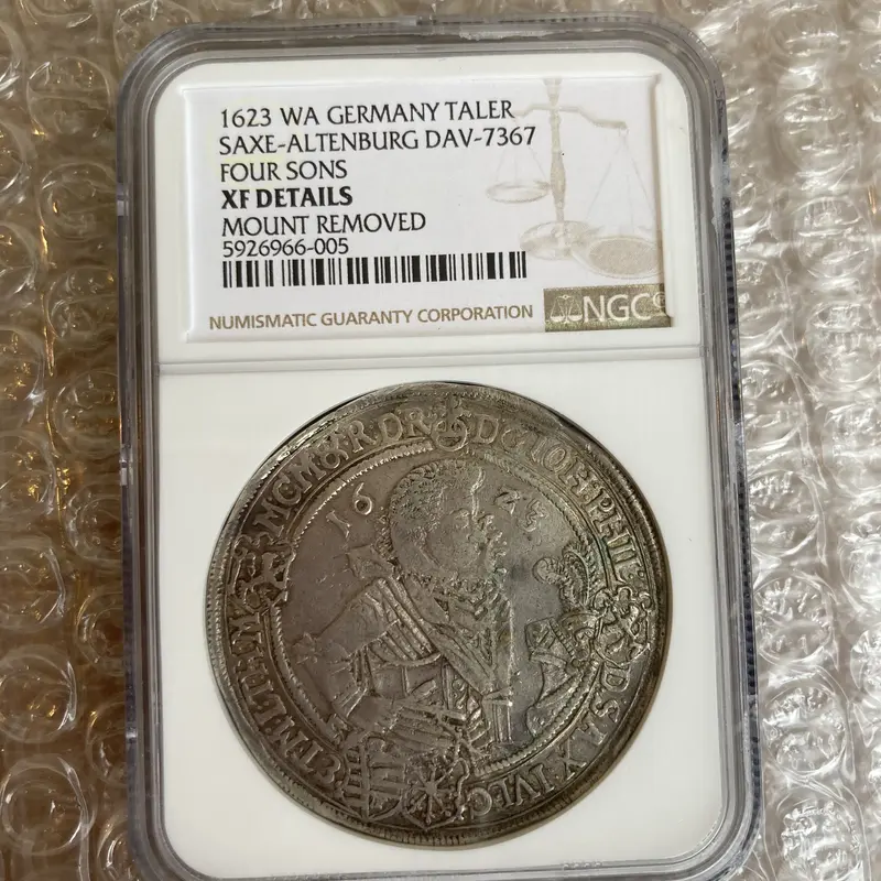 ターラー銀貨 4兄弟 1623年 神聖ローマ帝国 ドイツ ザクセン アルテン