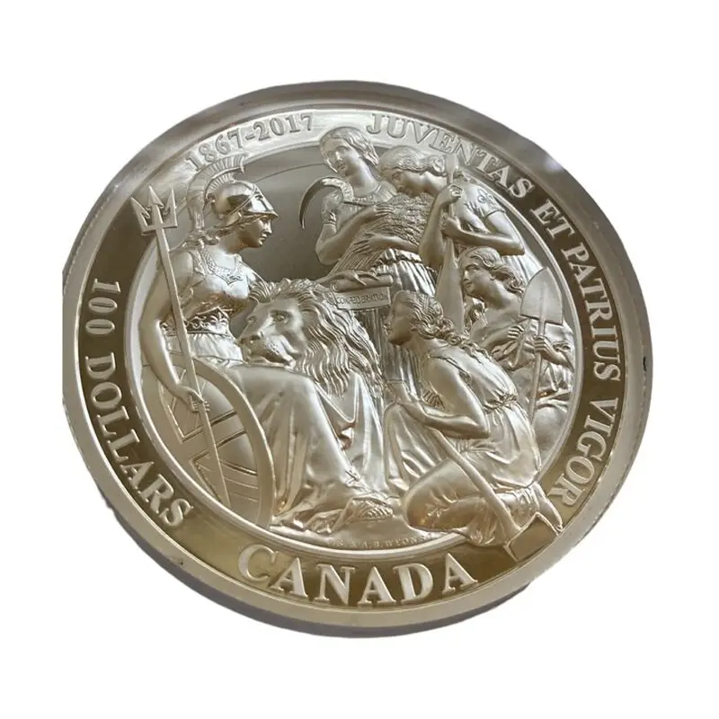 NGC70鑑定・100カナダドル版】カナダのウナとライオン 10オンス銀貨