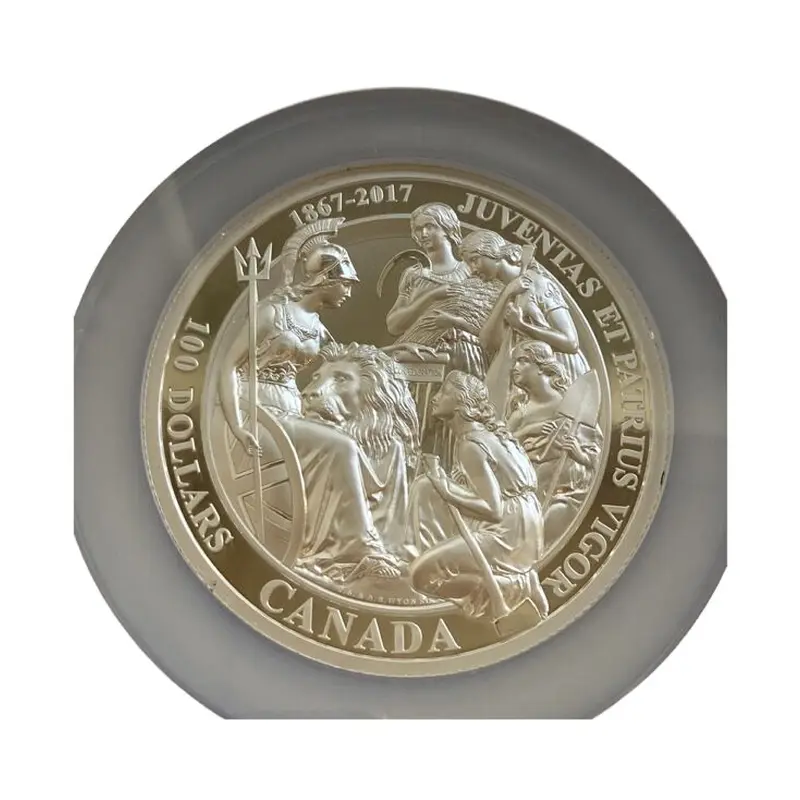 NGC70鑑定・100カナダドル版】カナダのウナとライオン 10オンス銀貨