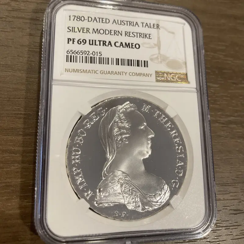 オーストリア　マリアテレジア銀貨 1780年1ターラー大型銀貨 マリア・テレジア1ターラー銀貨レプリカ|オーストリア