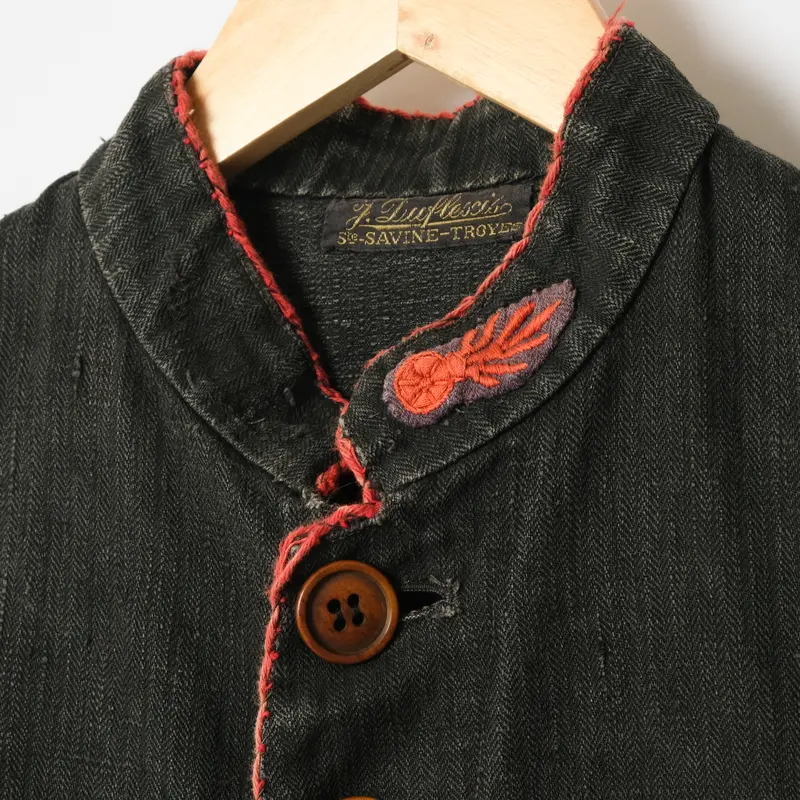 1900s France Antique Fireman Jacket Black | U...