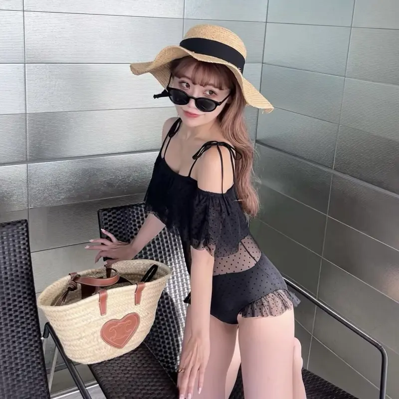 Ballerina tulle dot swimwear(black/pink) | Trea...