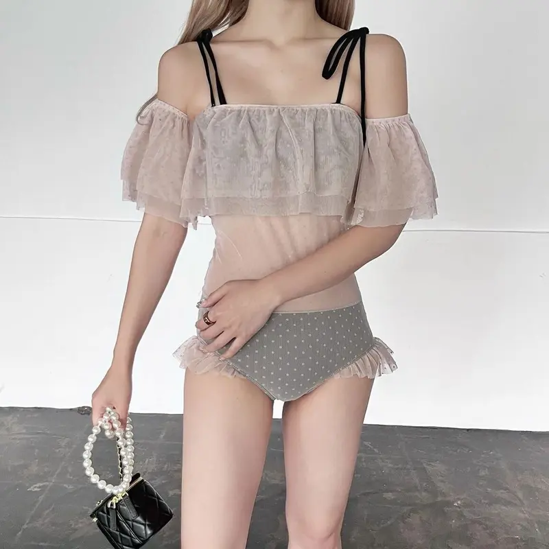 Ballerina tulle dot swimwear(black/pink) | Trea...