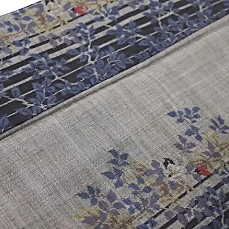 柔らかい (大島紬) 敷き詰まった葉っぱ しつけ糸有 未使用品 | alamiah