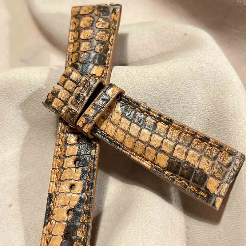 pyt-158 パイソン レザー 腕時計ベルト ライトブラウン (ラグ幅21mm