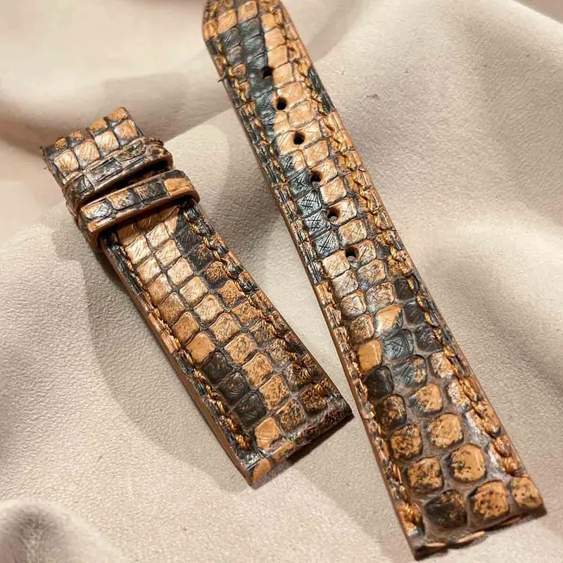 pyt-158 パイソン レザー 腕時計ベルト ライトブラウン (ラグ幅21mm