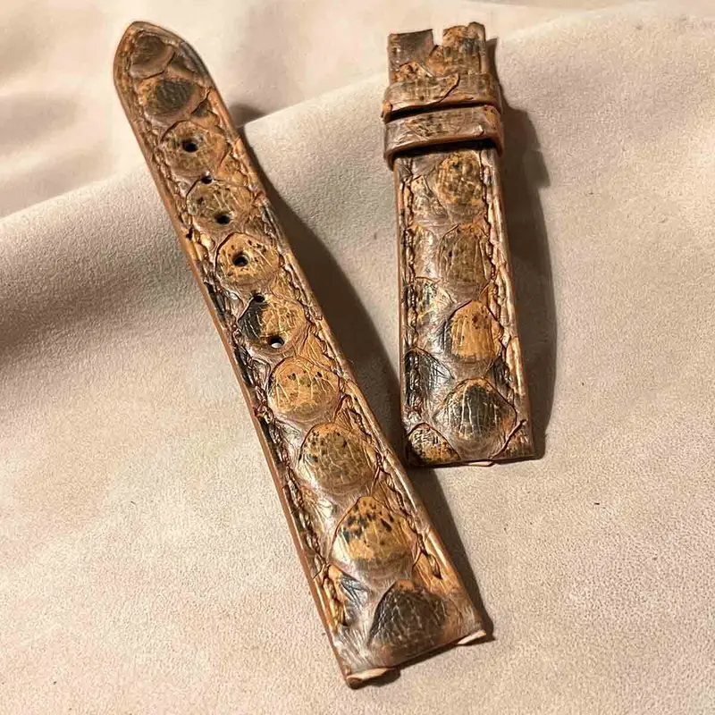 pyt-165 パイソン レザー 腕時計ベルト ライトブラウン (ラグ幅19mm