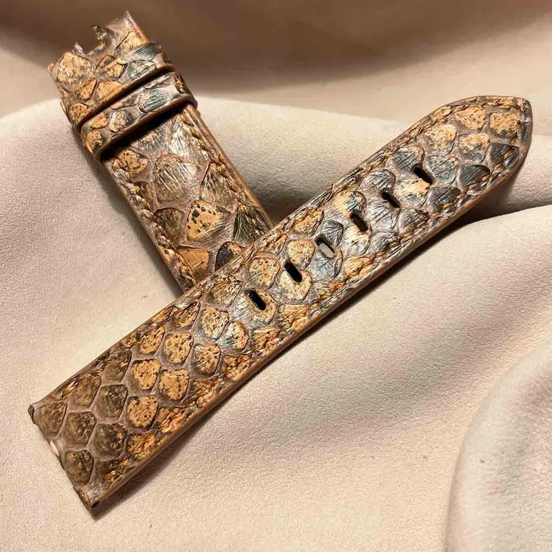 pyt-145 パイソン レザー 腕時計ベルト ライトブラウン (ラグ幅24mm