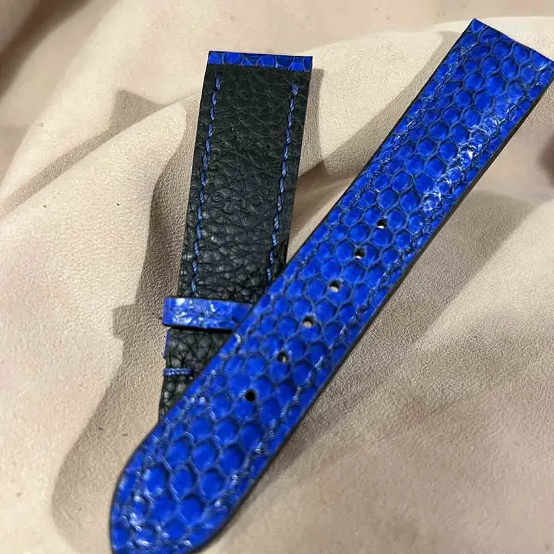 sna-70 シースネイク（ウミヘビ）腕時計ベルト ブルー (ラグ幅20mm