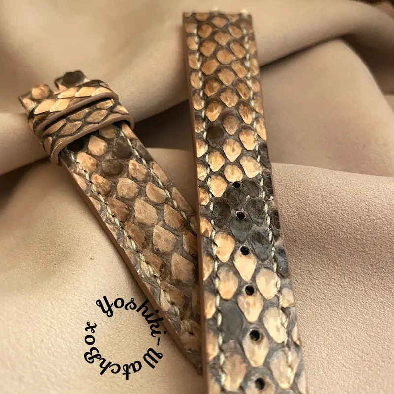 pyt-85 パイソン レザー 腕時計ベルト サーモンピンク (ラグ幅18mm