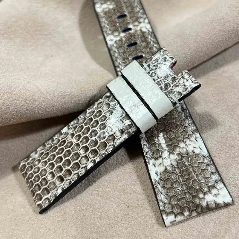 sna-57 シースネイク（ウミヘビ）腕時計ベルト ホワイト (ラグ幅24mm