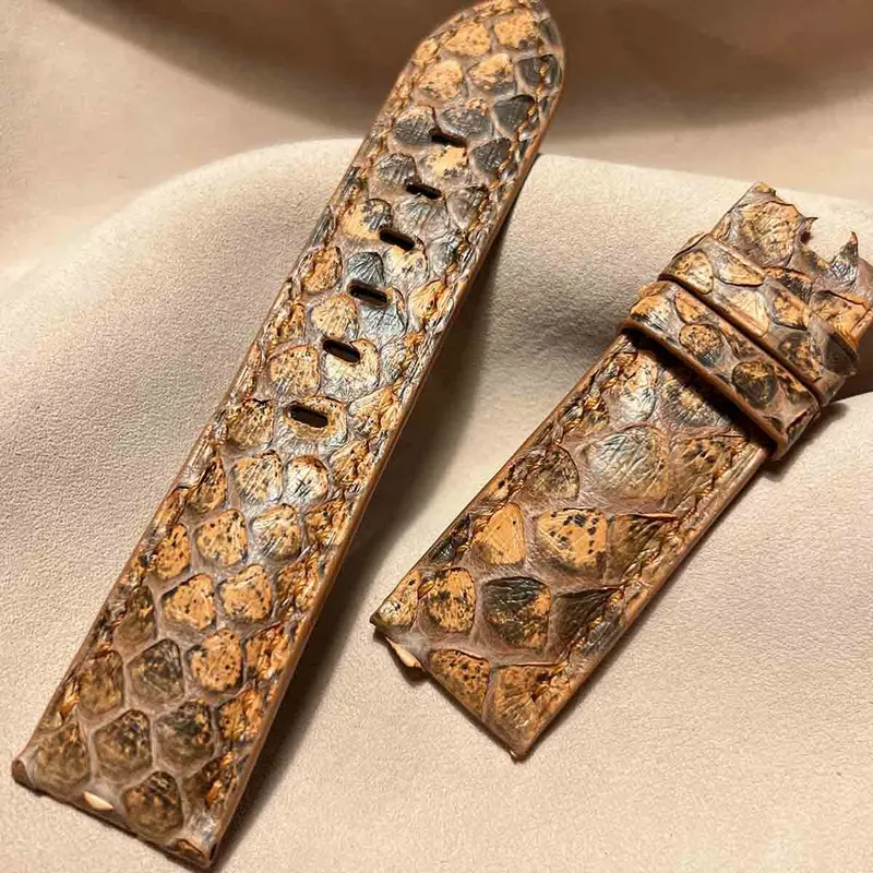 pyt-145 パイソン レザー 腕時計ベルト ライトブラウン (ラグ幅24mm