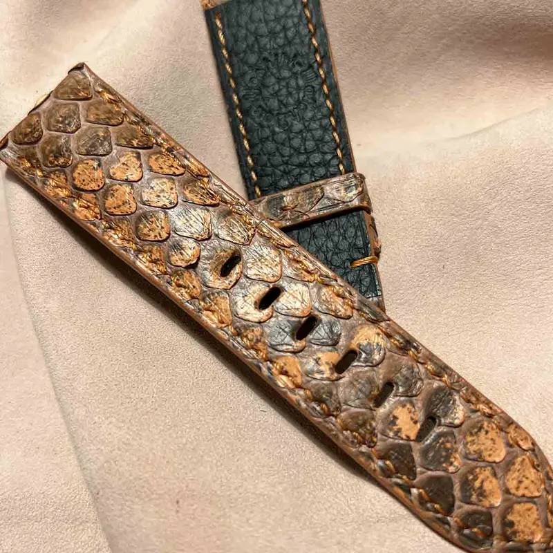 pyt-145 パイソン レザー 腕時計ベルト ライトブラウン (ラグ幅24mm