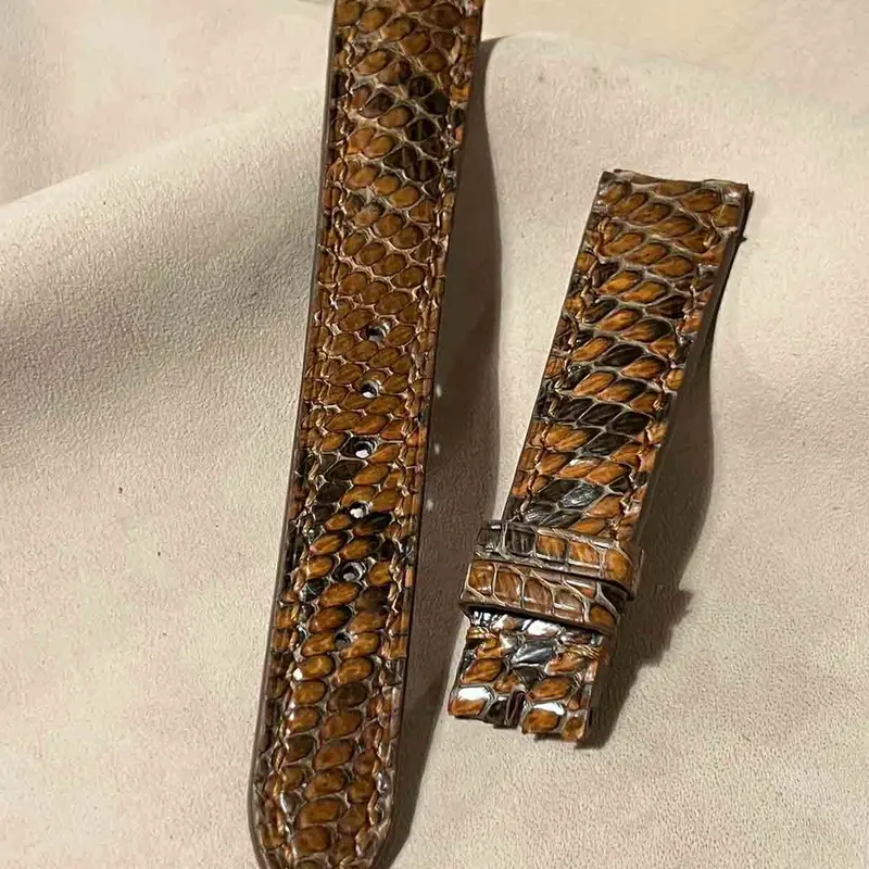 pyt-163 パイソン レザー 腕時計ベルト ブラウン (ラグ幅19mm