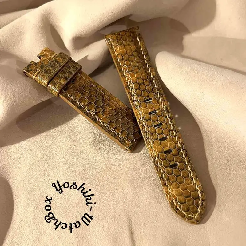 sna-19 シースネイク（ウミヘビ） 腕時計ベルト タンブラウン (ラグ幅