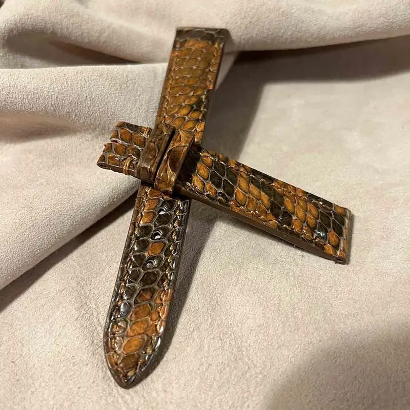 pyt-169 パイソン レザー 腕時計ベルト ブラウン (ラグ幅18mm