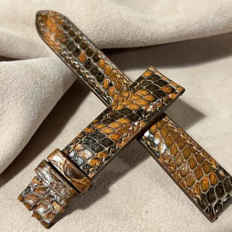 pyt-169 パイソン レザー 腕時計ベルト ブラウン (ラグ幅18mm