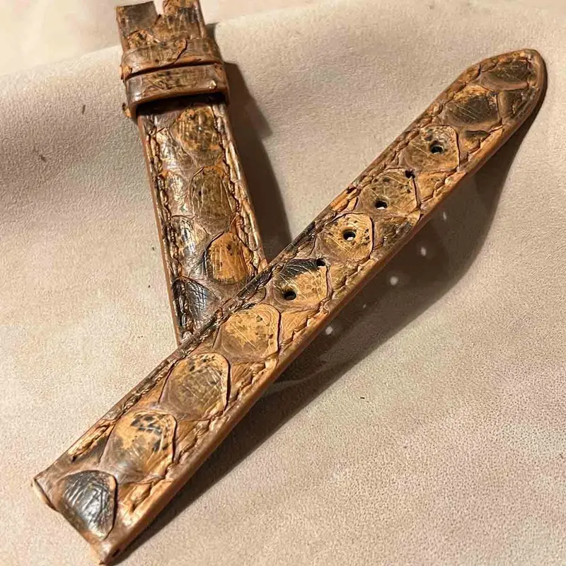 pyt-165 パイソン レザー 腕時計ベルト ライトブラウン (ラグ幅19mm