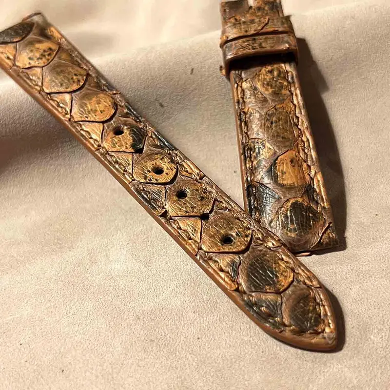 pyt-165 パイソン レザー 腕時計ベルト ライトブラウン (ラグ幅19mm