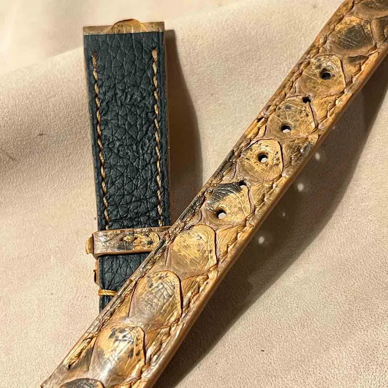 pyt-165 パイソン レザー 腕時計ベルト ライトブラウン (ラグ幅19mm