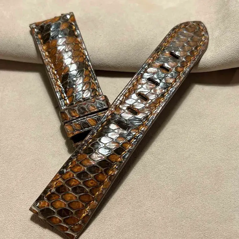 pyt-152 パイソン レザー 腕時計ベルト ブラウン (ラグ幅22mm