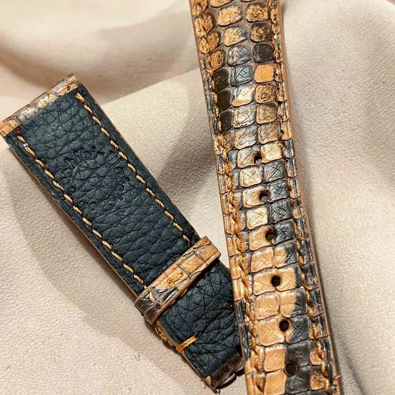 pyt-158 パイソン レザー 腕時計ベルト ライトブラウン (ラグ幅21mm