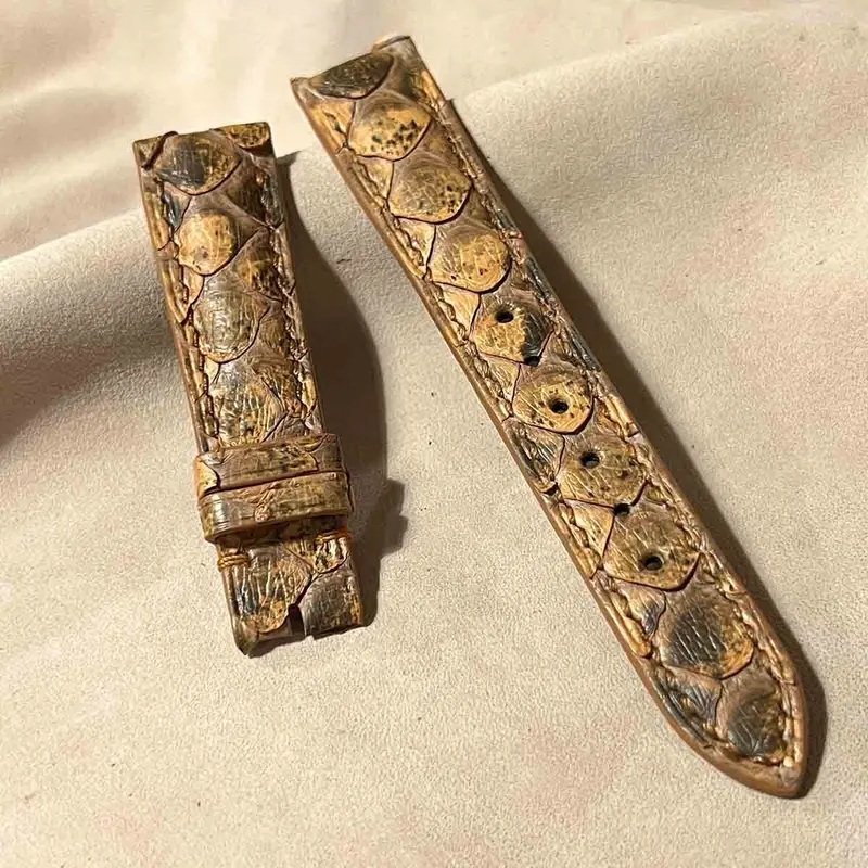 pyt-165 パイソン レザー 腕時計ベルト ライトブラウン (ラグ幅19mm